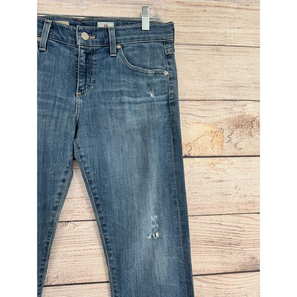 AG Adriano Goldschmied the Nolan Relaxed Slim jeans Women's 28 Blue Distressed - Picture 7 of 14